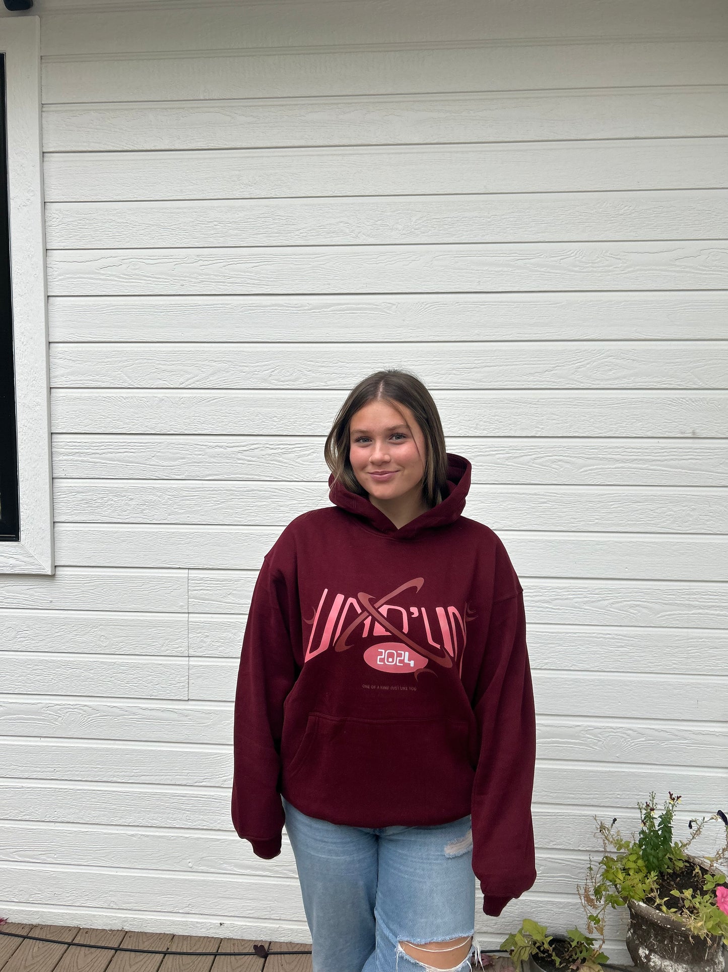Maroon and Brown Hoodie