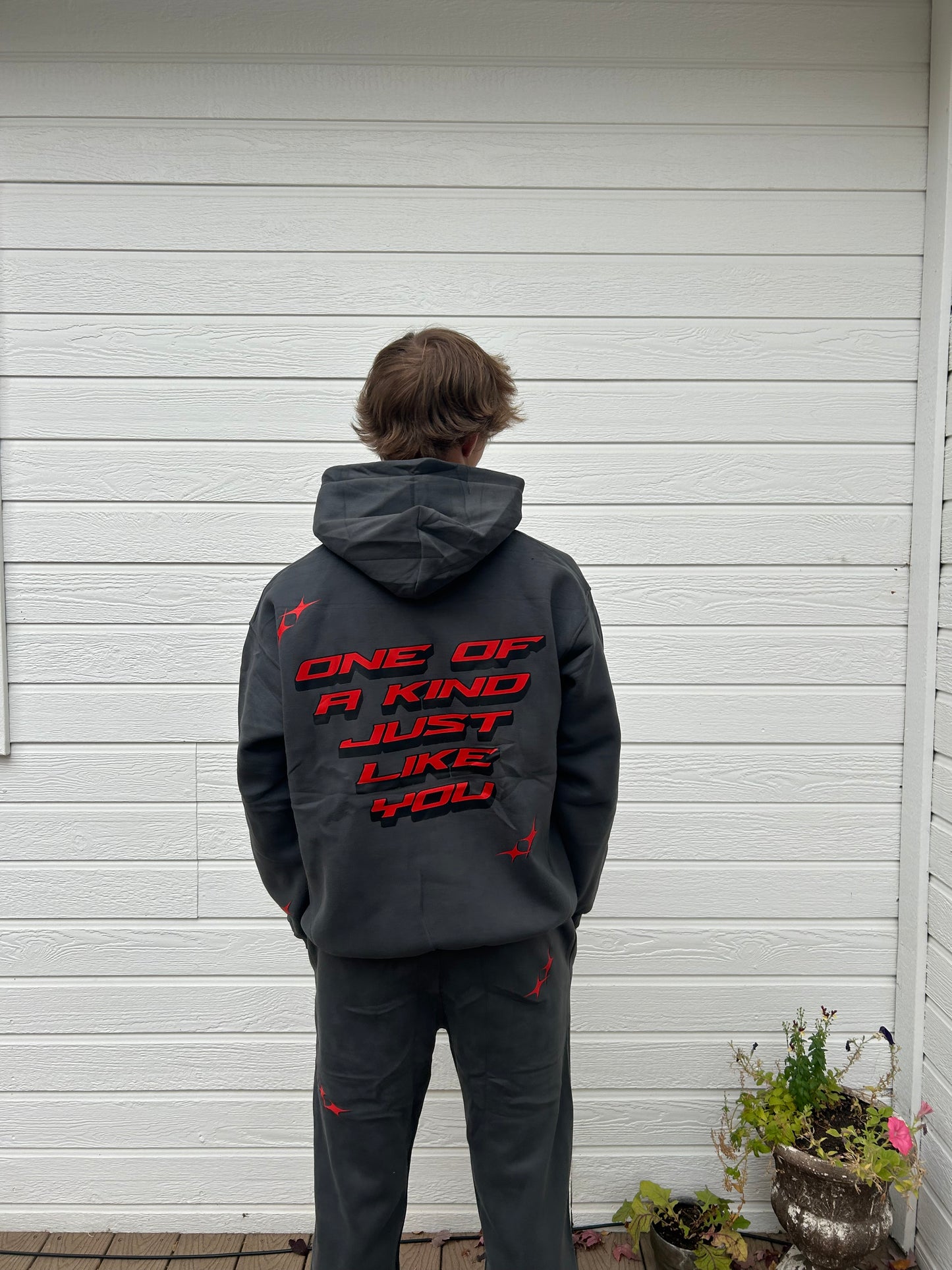 Grey and Red Hoodie
